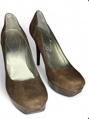Women’s Size 9.5 - Vintage - Party Heels - Guess - Dark Brown - Suede stiletto